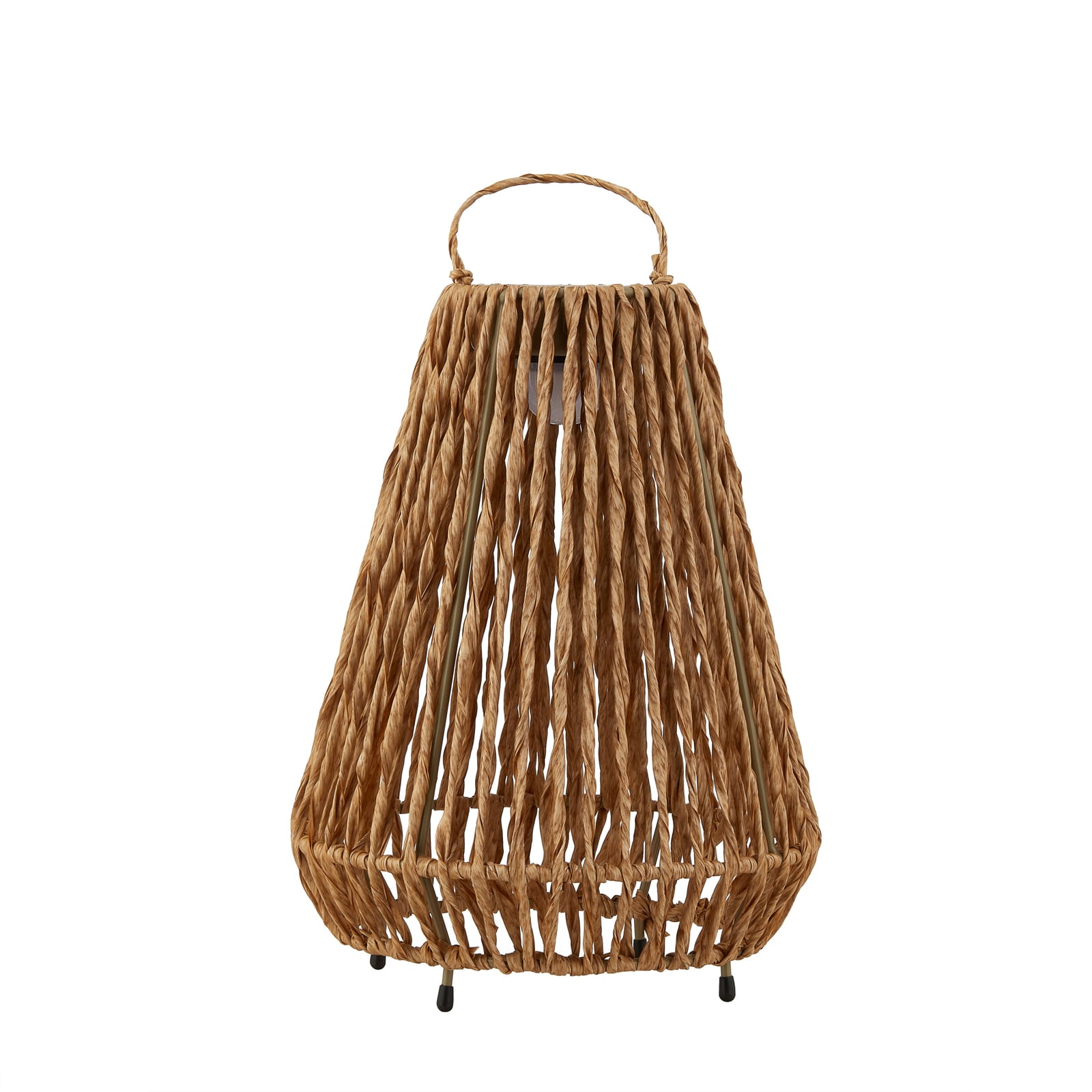 LED solcellelampe Amaria rotting lys dimbar Ø27 cm IP44 detalj av rottingmateriale