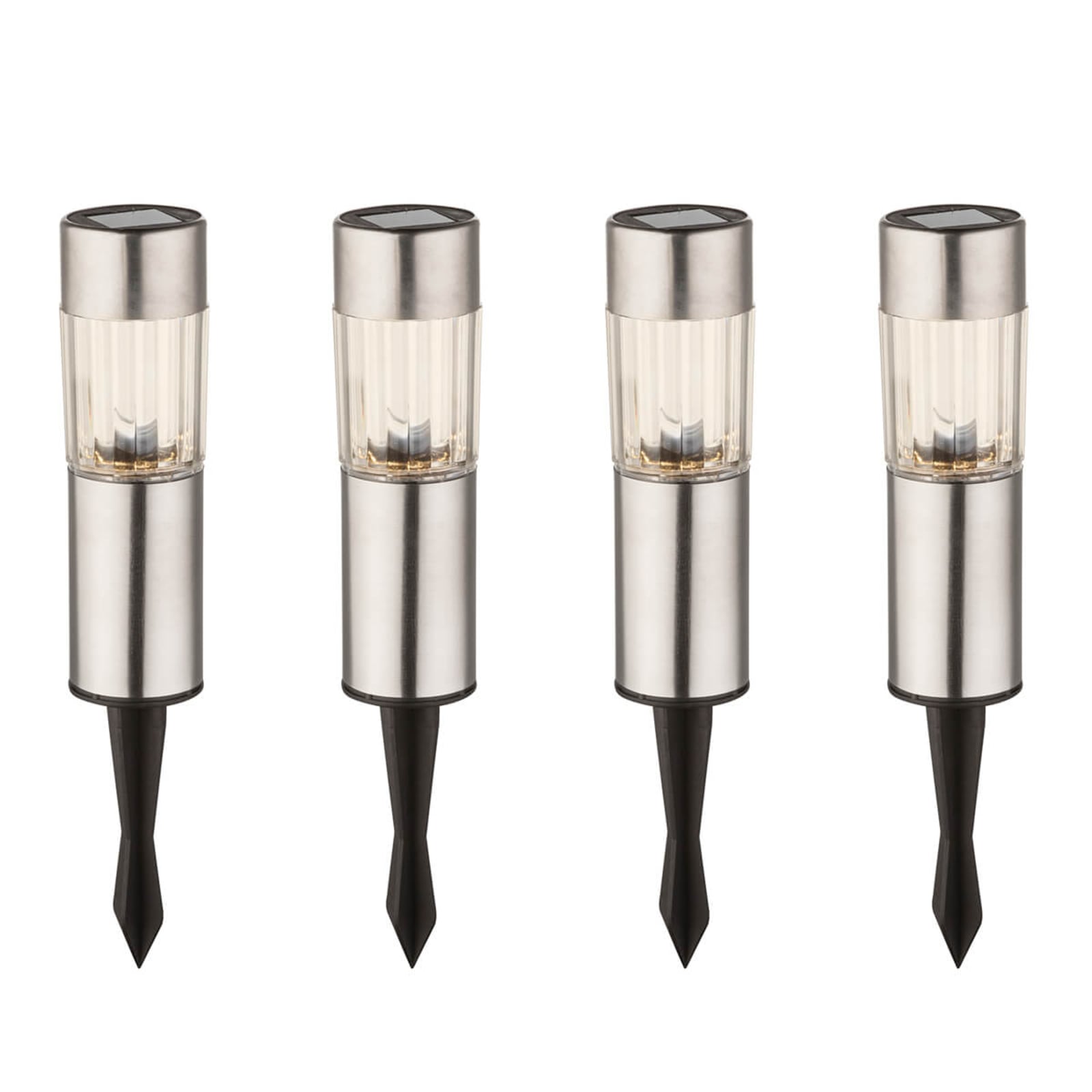 LED solcellelampe Aro 4-sett med jordspyd IP44 forside