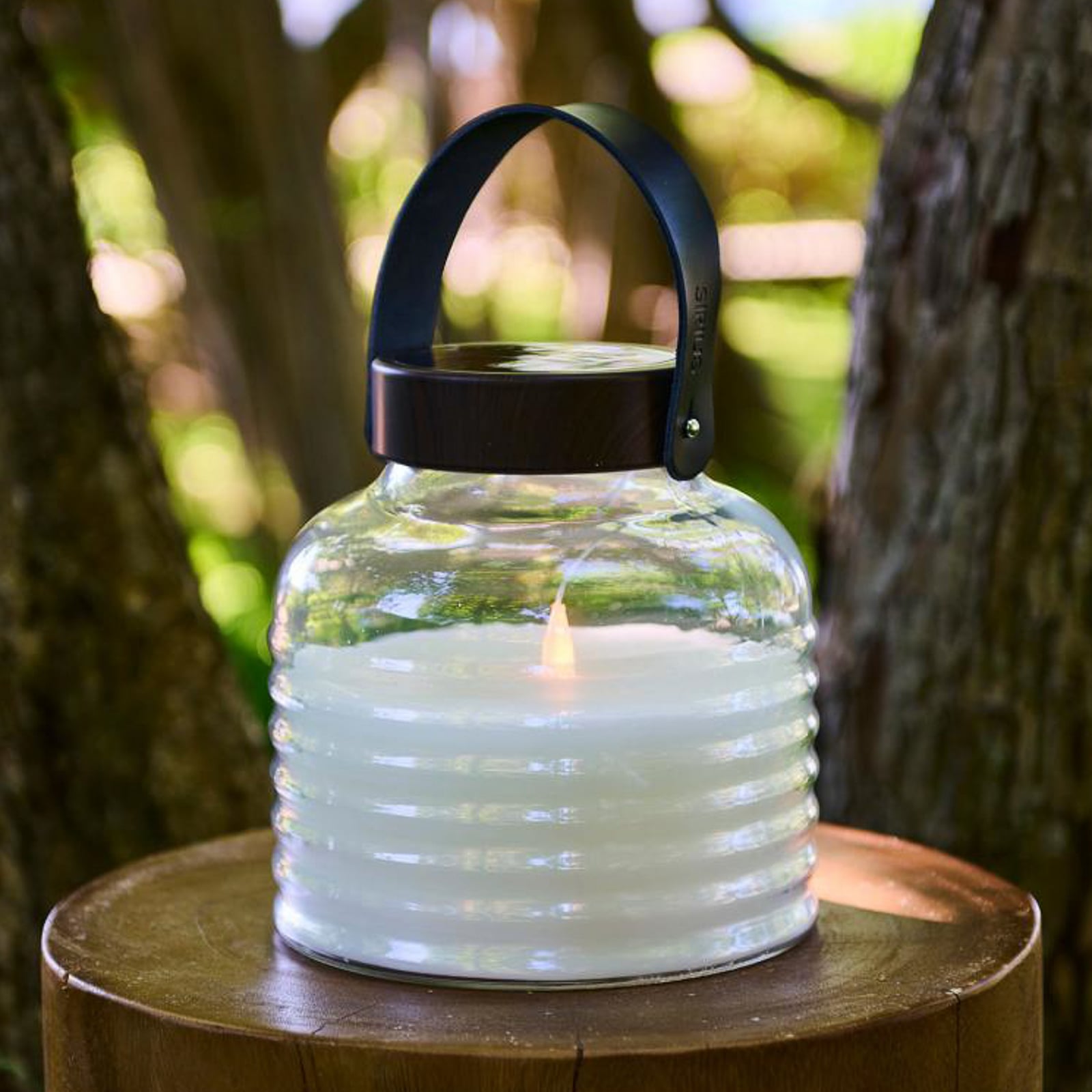 LED solcellelampe Aston Jar glass Ø20 cm IP44 forfra