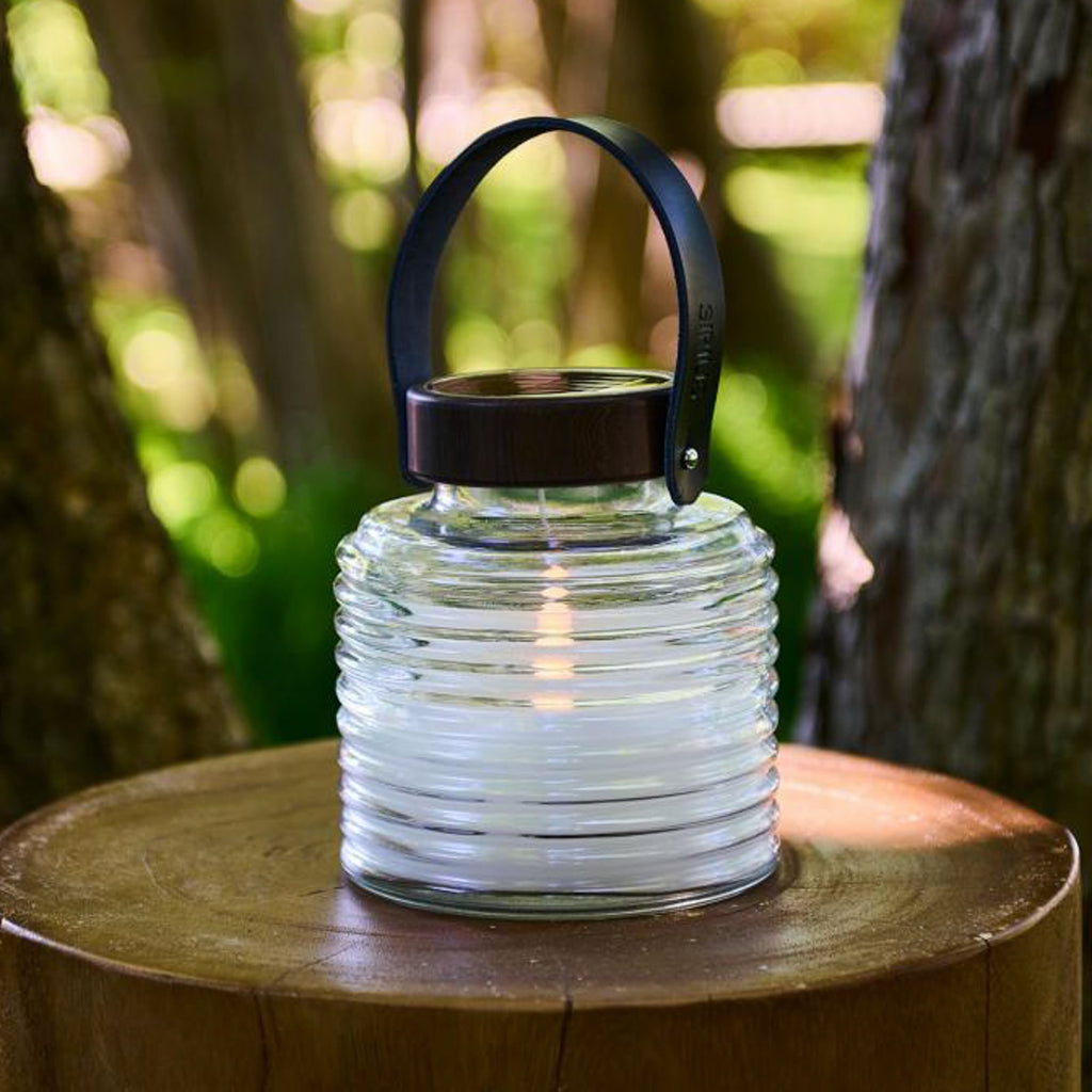 LED solcellelampe Aston Jar glass svart Ø16 cm forside