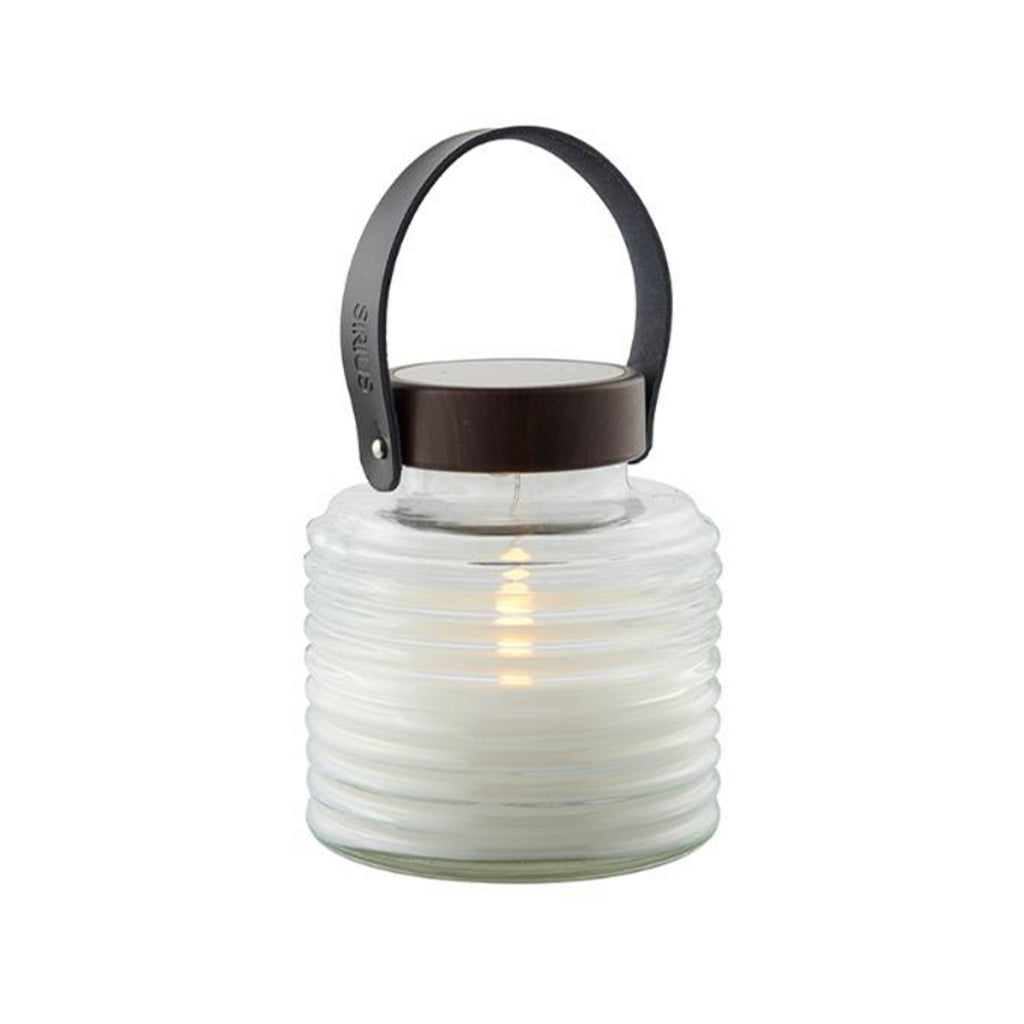 LED solcellelampe Aston Jar glass svart Ø16 cm detalj