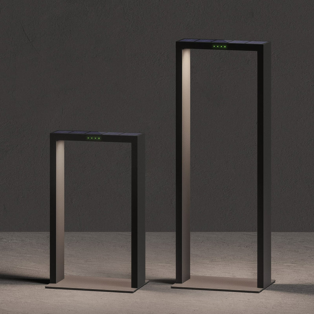 LED solcellelampe AXIS MINI antrasitt aluminium detalj