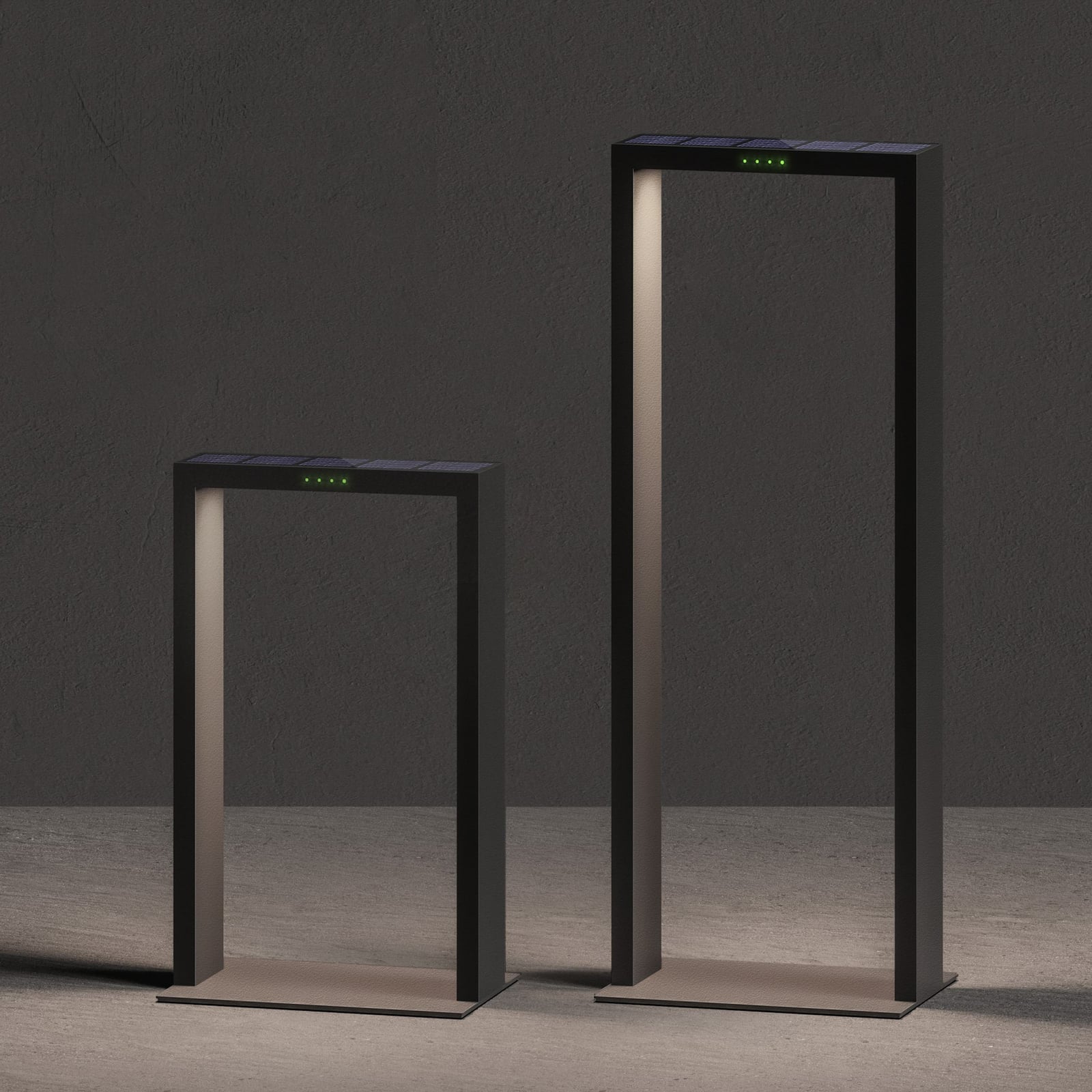 LED solcellelampe AXIS MINI antrasitt aluminium detalj