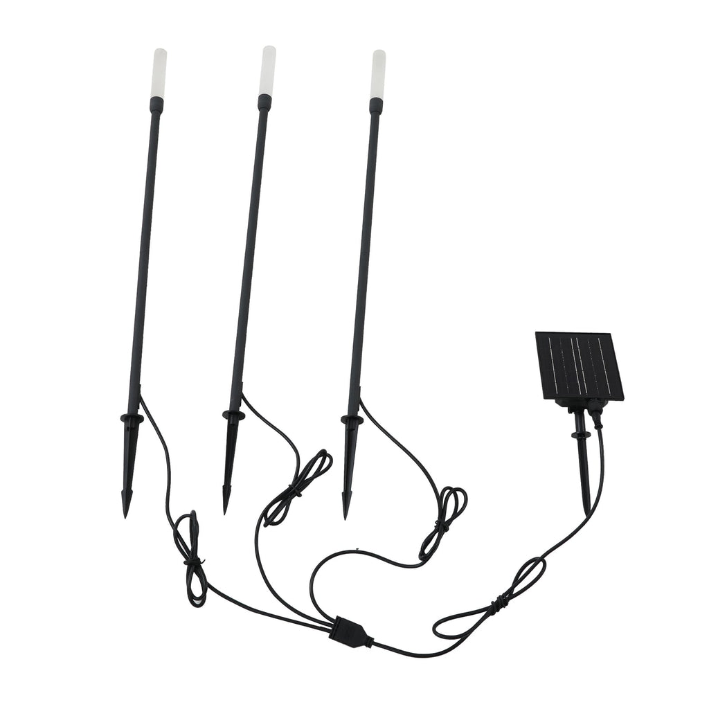 LED solcellelampe Balian 3-er sett svart aluminium montert ute