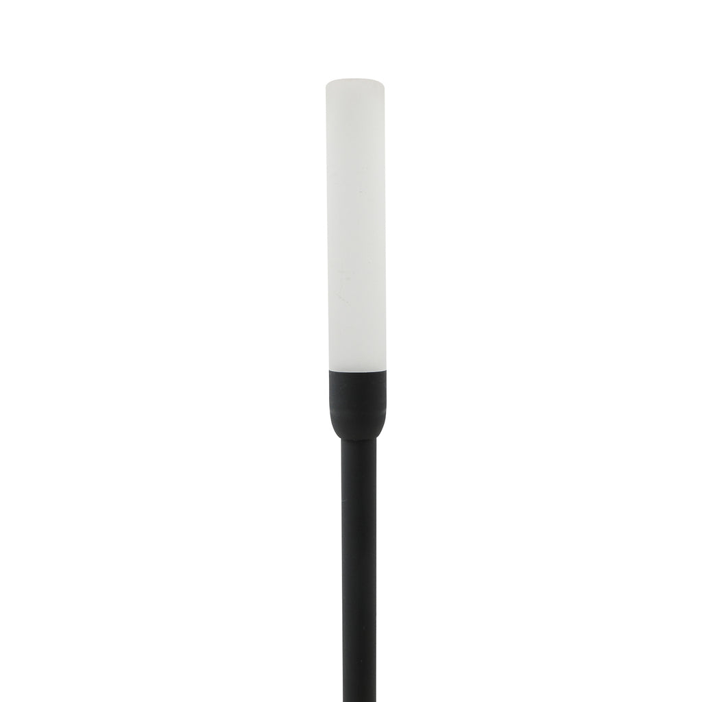 LED solcellelampe Balian 3-er sett svart aluminium nærbilde av solarpanel