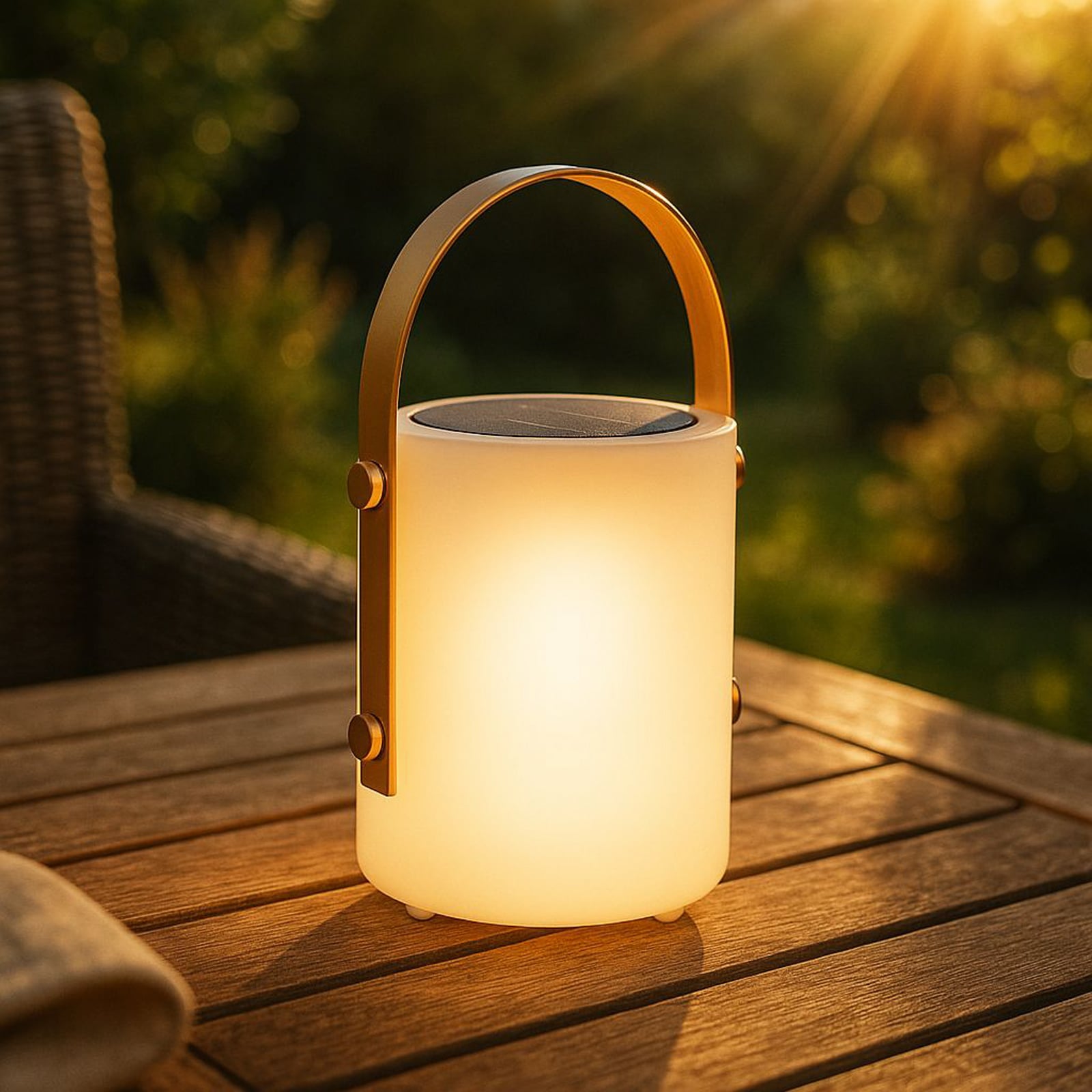 LED solcellelampe Bari RGBW dimbar med fjernkontroll IP44 bakside