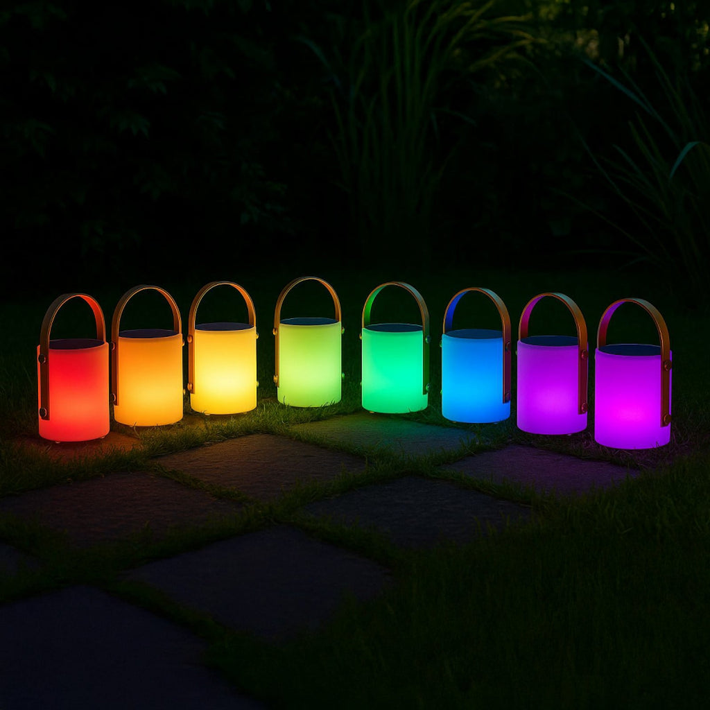 LED solcellelampe Bari RGBW dimbar med fjernkontroll IP44 - FH Lighting