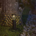 LED solcellelampe Blace svart metall med jordspyd forfra