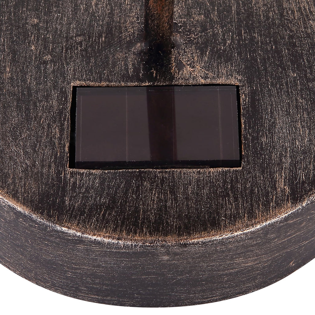LED solcellelampe bladform metall og glass gull H35,5 cm i hage