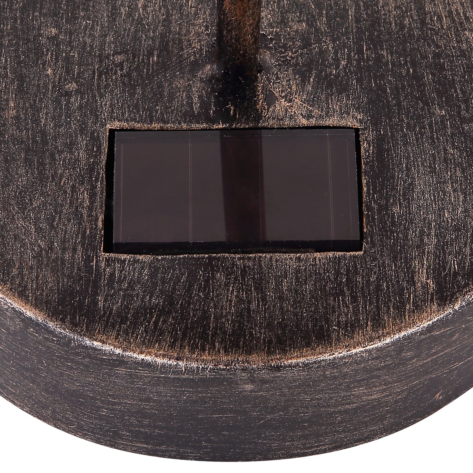 LED solcellelampe bladform metall og glass gull H35,5 cm i hage