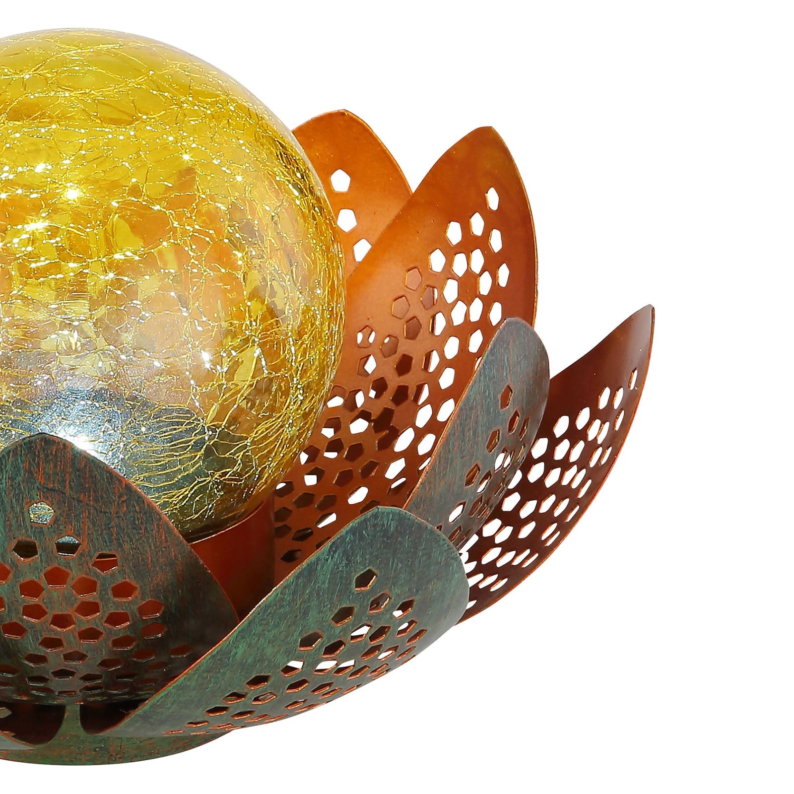 LED solcellelampe blomsterform crackle-glass nærbilde 1 Globo