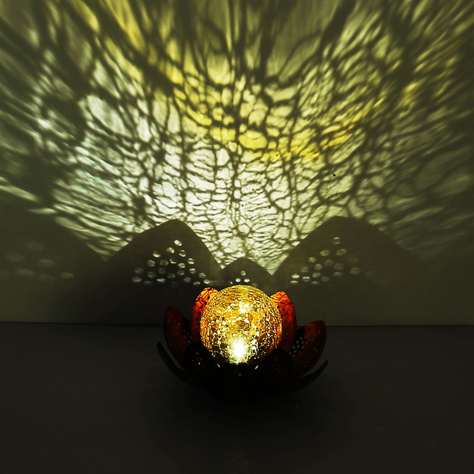 LED solcellelampe blomsterform crackle-glass nærbilde 2 Globo