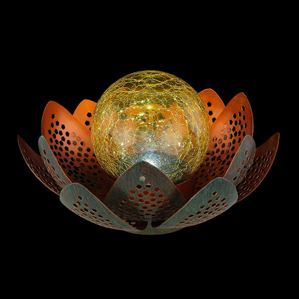 LED solcellelampe blomsterform crackle-glass lysmønster Globo