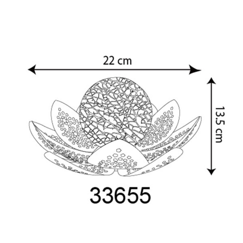 LED solcellelampe blomsterform crackle-glass med bryter Globo
