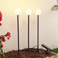 LED solcellelampe Brindley 3-er sett glass svart IP65 forfra