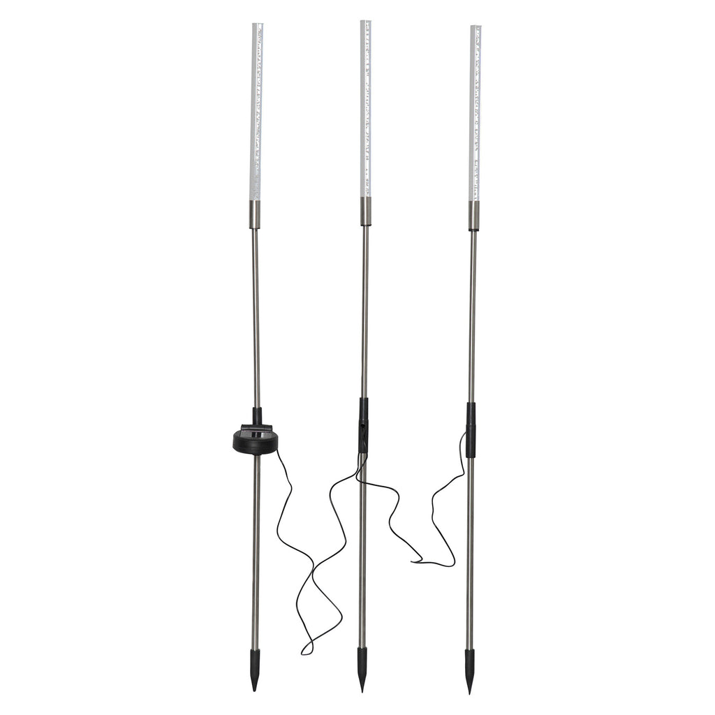 LED solcellelampe Bubbly 3-sett varmhvit IP44 montert i hage