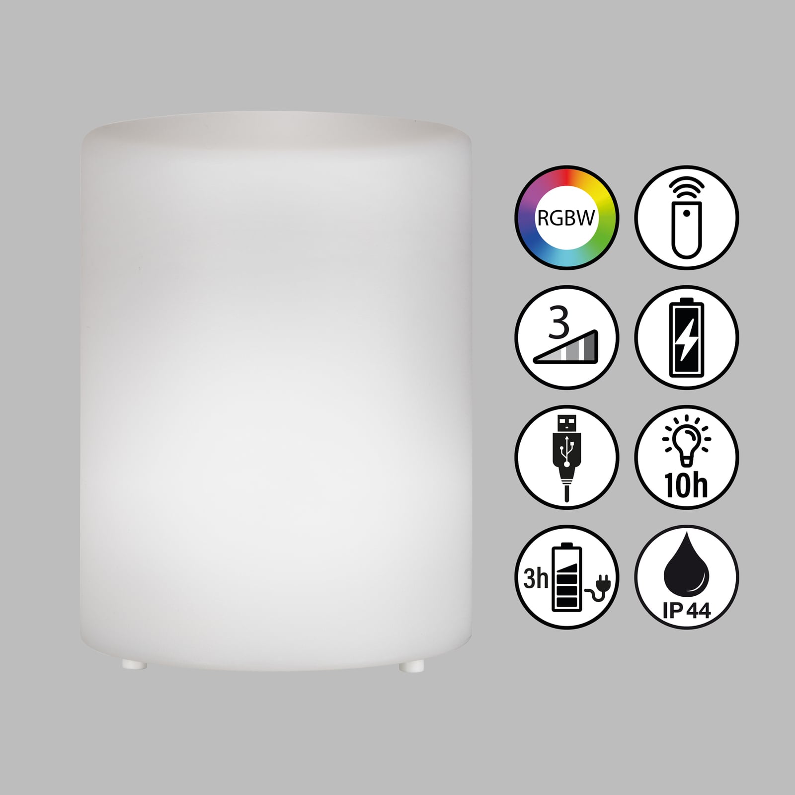 LED solcellelampe Ceppo 3000K RGB dimbar hvit IP44 nærbilde