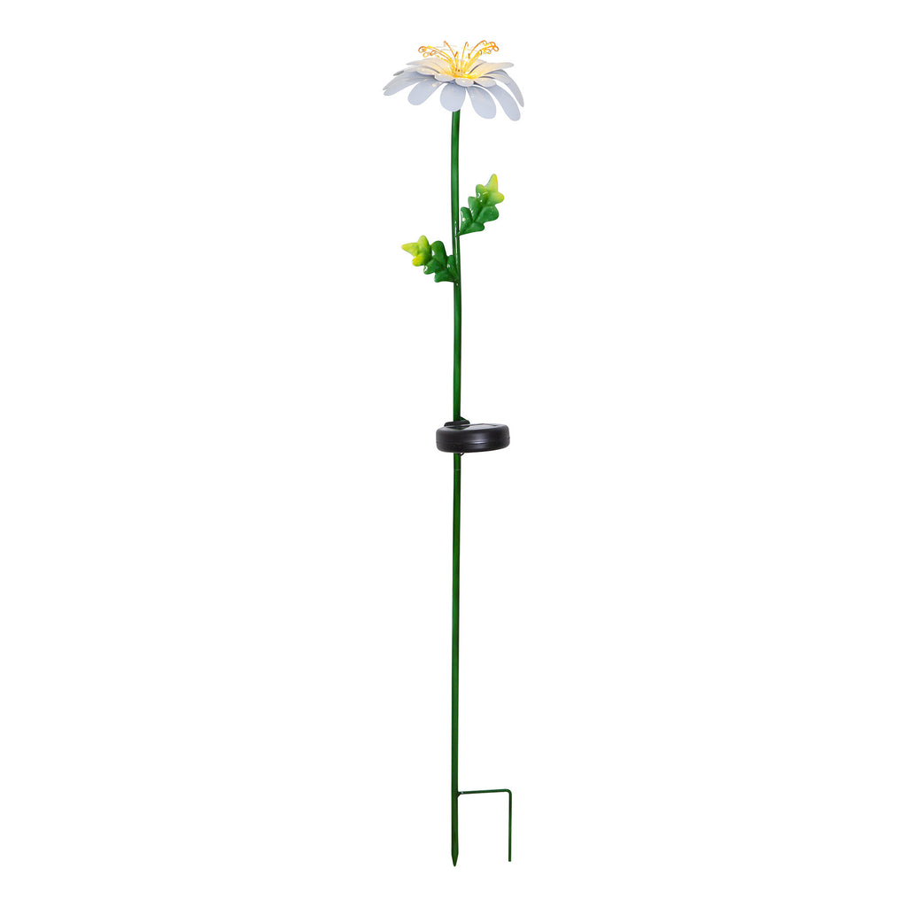 LED solcellelampe Daisy blomsterform 77 cm IP44 sideprofil