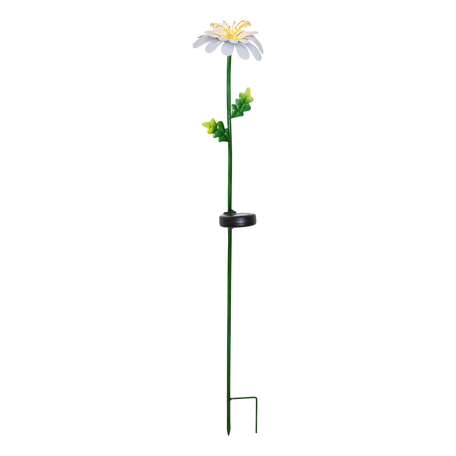 LED solcellelampe Daisy blomsterform 77 cm IP44 sideprofil