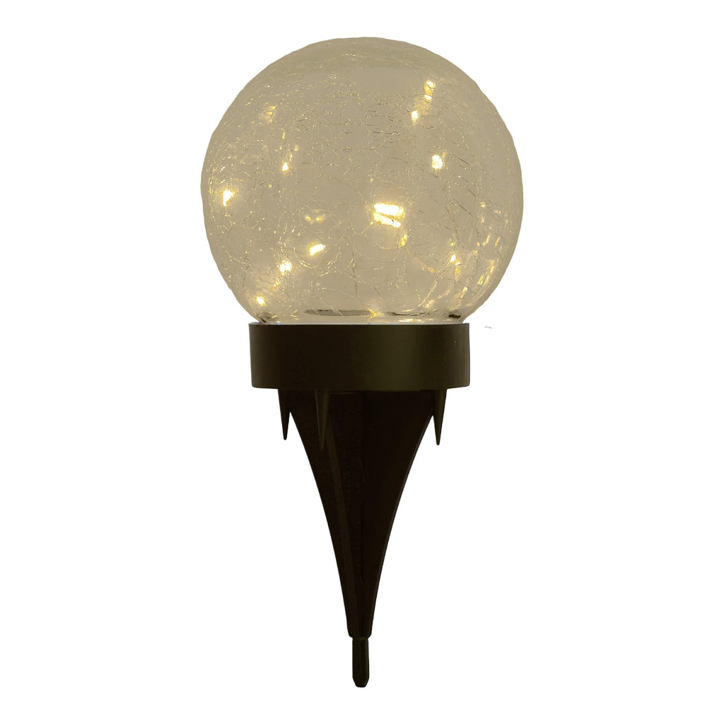 LED solcellelampe dekor glass 3er-sett Ø12 cm IP44 Näve montert i hage