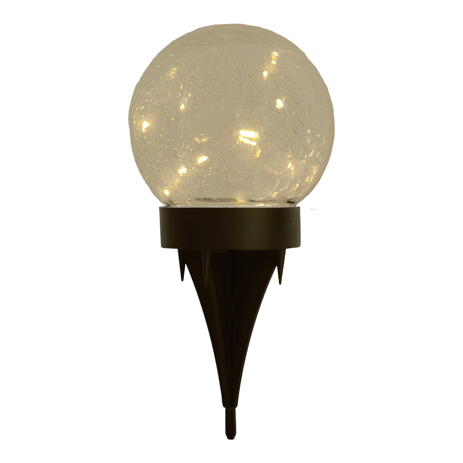LED solcellelampe dekor glass 3er-sett Ø12 cm IP44 Näve montert i hage