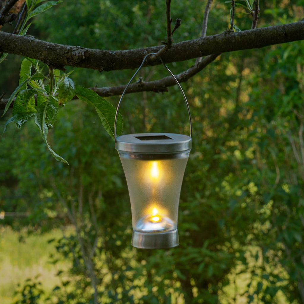 LED solcellelampe dekor med jordspyd 8-pk rustfritt stål IP44 Näve forfra