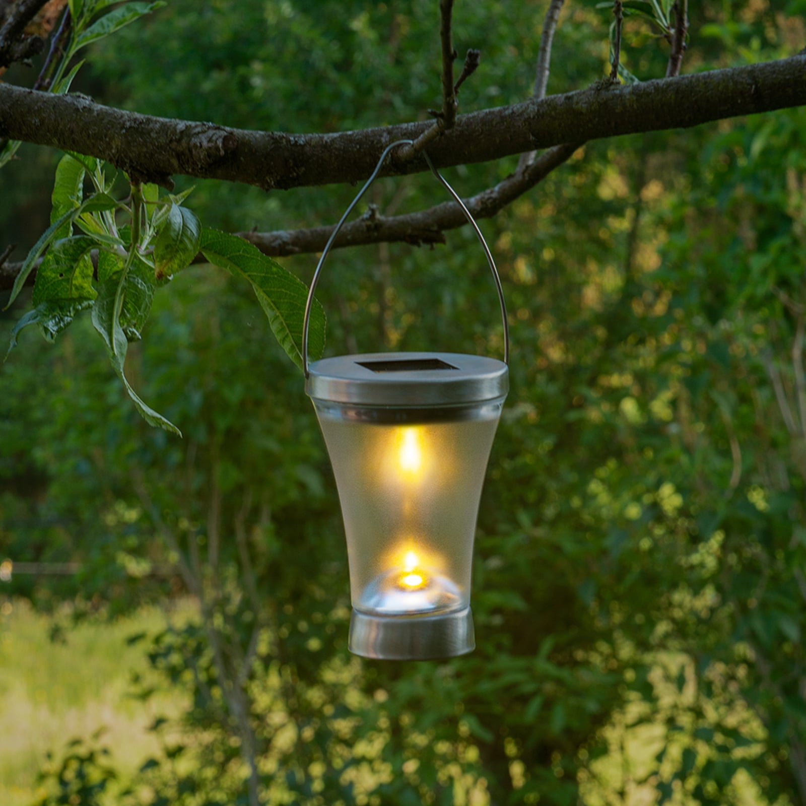 LED solcellelampe dekor med jordspyd 8-pk rustfritt stål IP44 Näve forfra