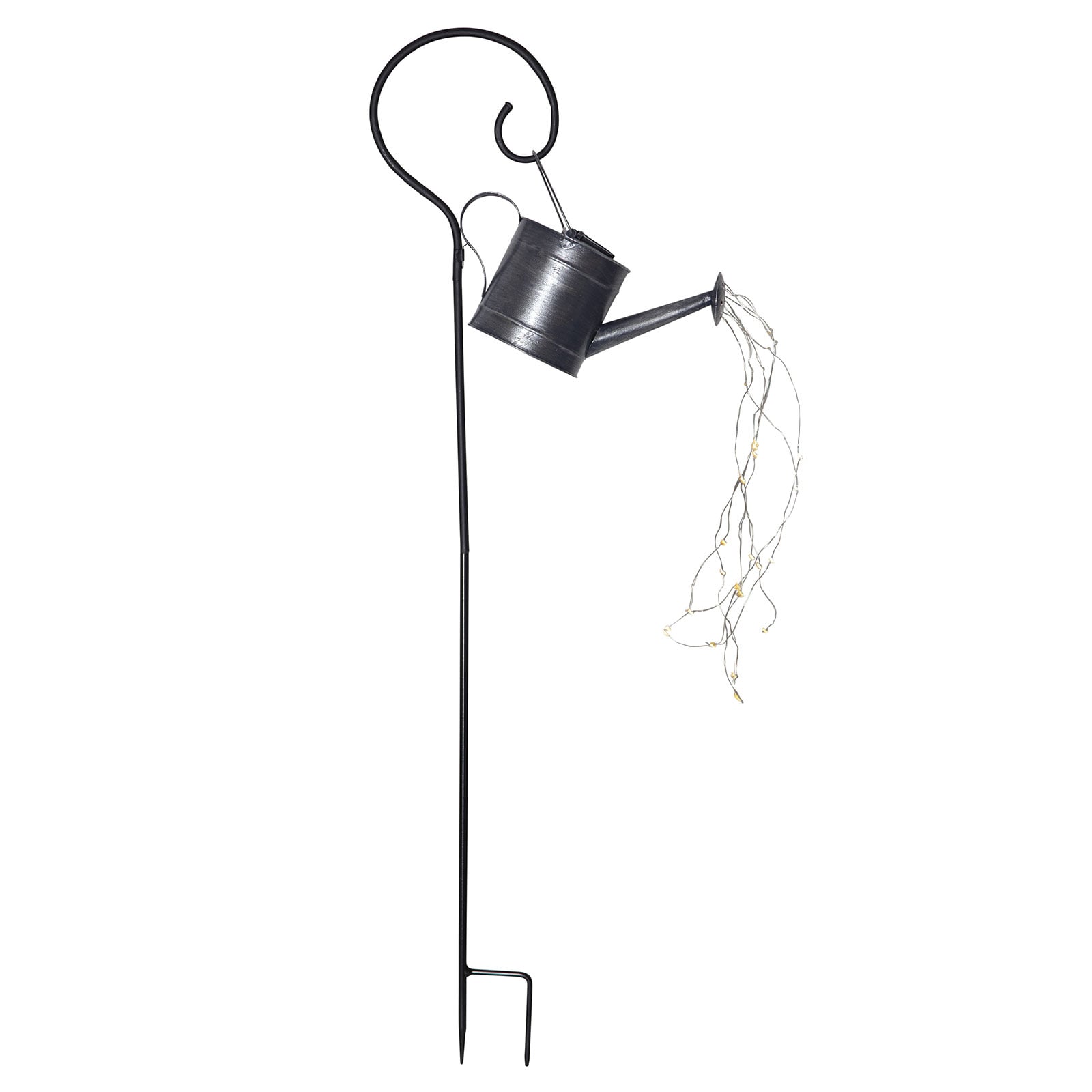 LED solcellelampe Dew Drop vannkanne svart IP44 detalj av lys