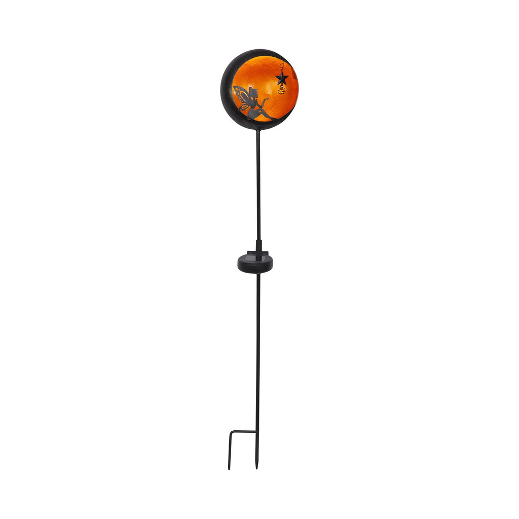 Detaljbilde av LED solcellelampe Fairytale dekor orange rustfritt stål