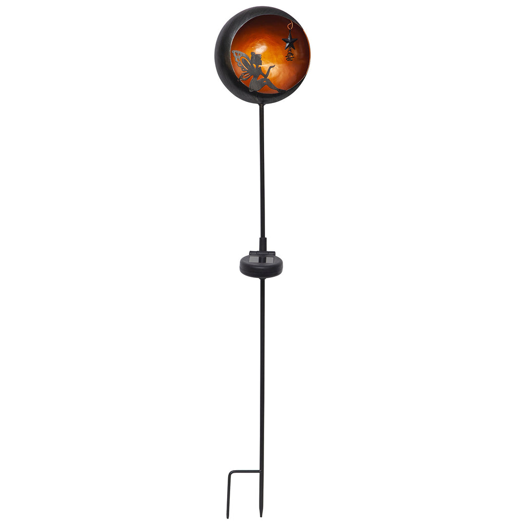 Montert LED solcellelampe Fairytale dekor orange rustfritt stål i hage