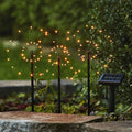 LED solcellelampe Firework 3-pk med jordspyd IP44 forfra