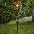 LED solcellelampe Firework med jordspyd svart 100 cm forfra