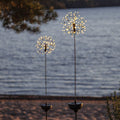 LED solcellelampe Firework med jordspyd 85 cm IP44 forfra