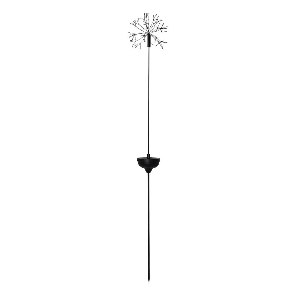 LED solcellelampe Firework med jordspyd 85 cm IP44 med varm hvit belysning