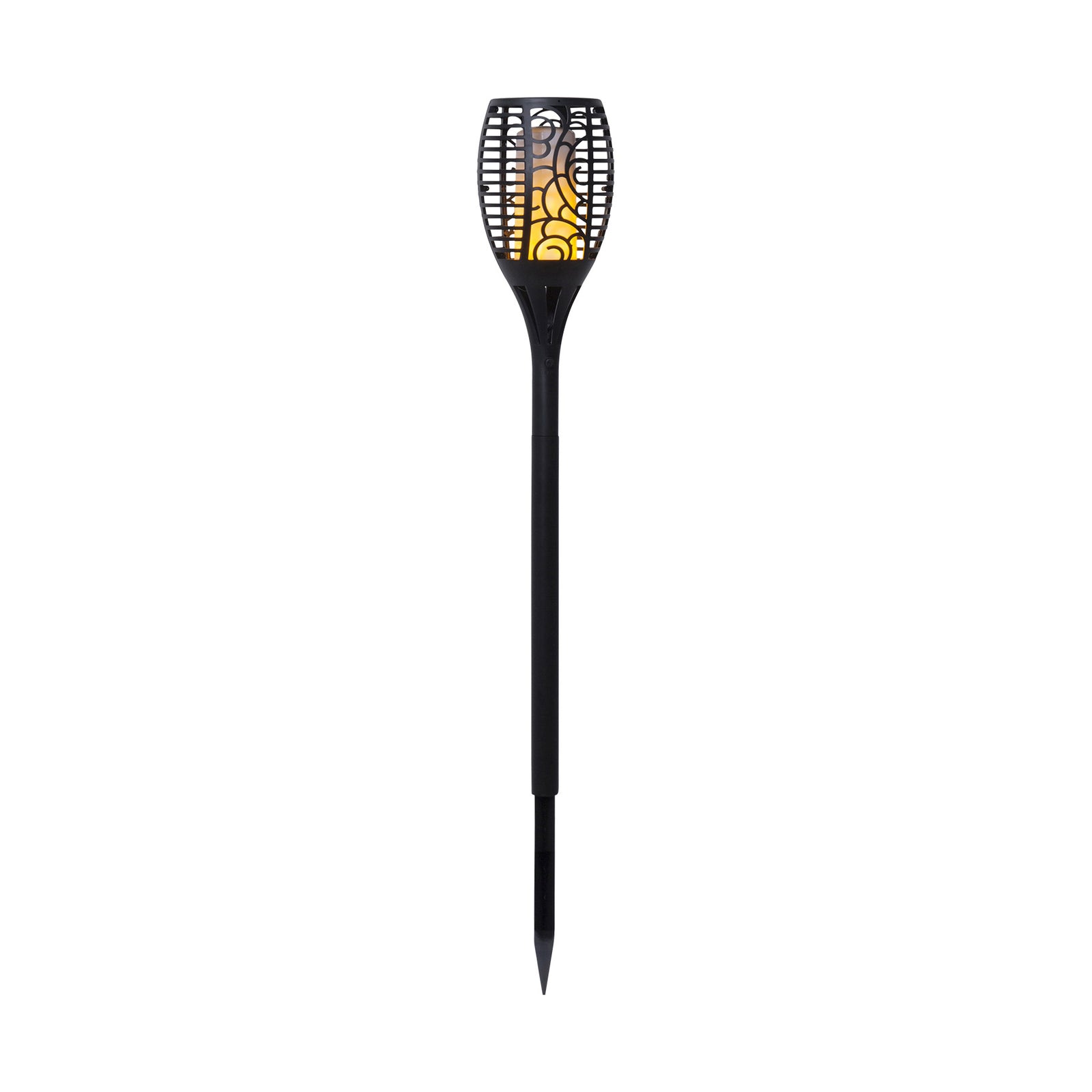 Nærbilde av LED solcellelampe Flame med flammeeffekt 54 cm
