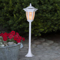LED solcellelampe Flame 4-i-1 hvit plast IP44 forfra