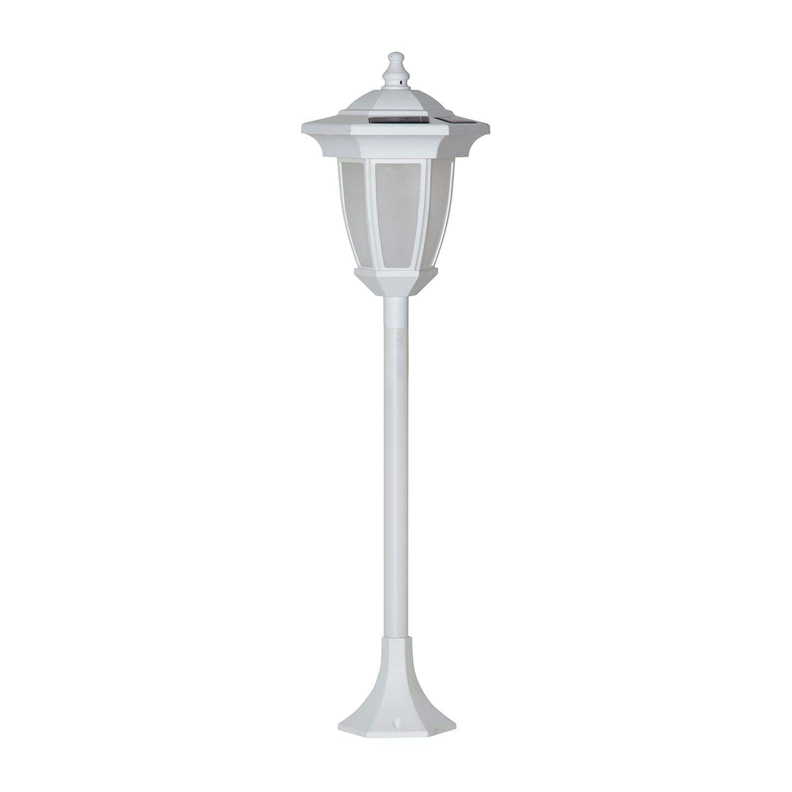 LED solcellelampe Flame 4-i-1 hvit plast IP44 med jordspyd