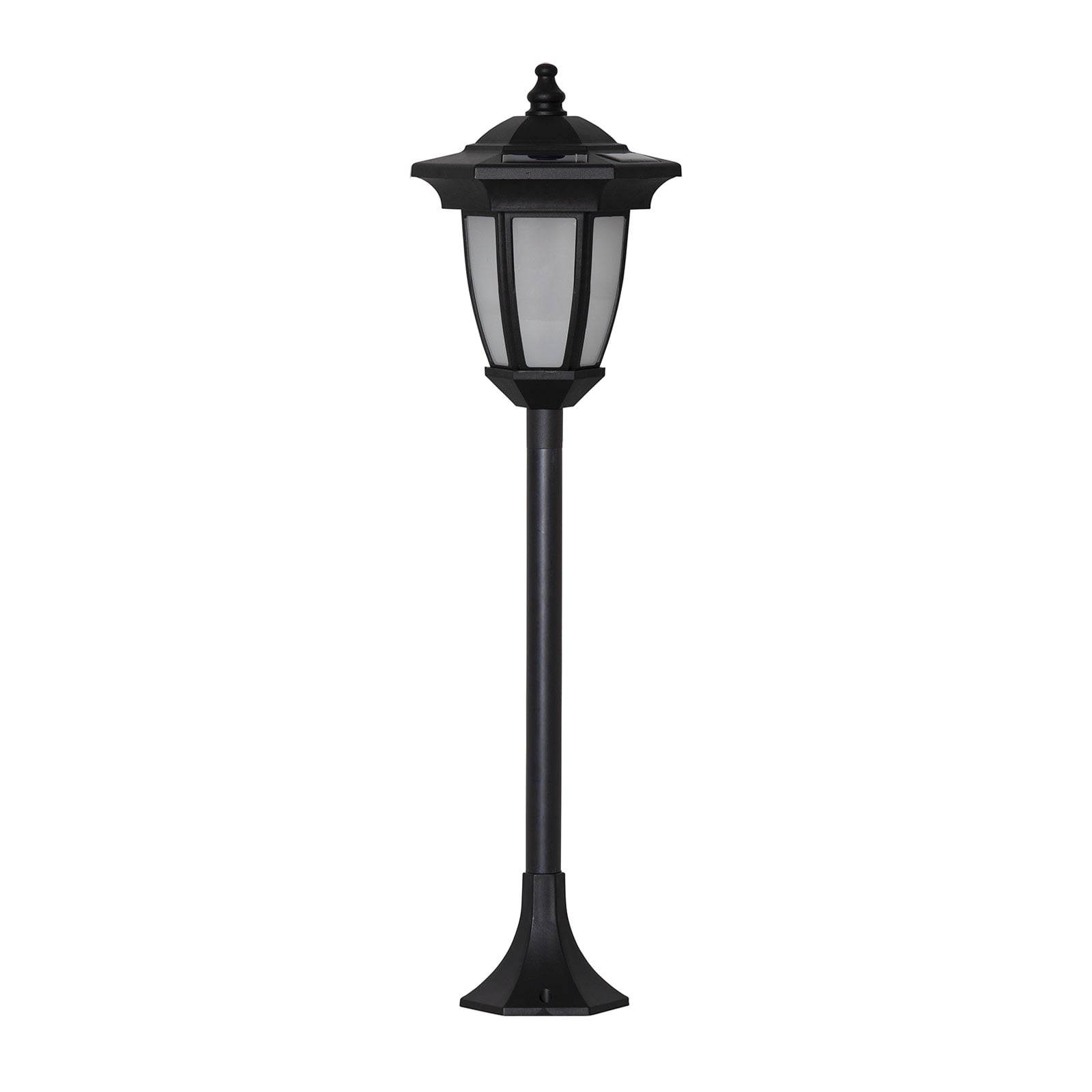 LED solcellelampe Flame 4-i-1 svart plast IP44 med sokkel