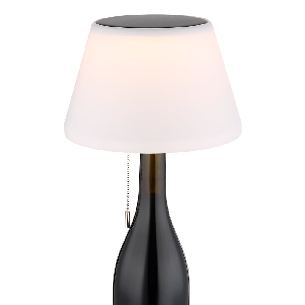 LED solcellelampe flaskeoppsats hvit plast detalj av bryter