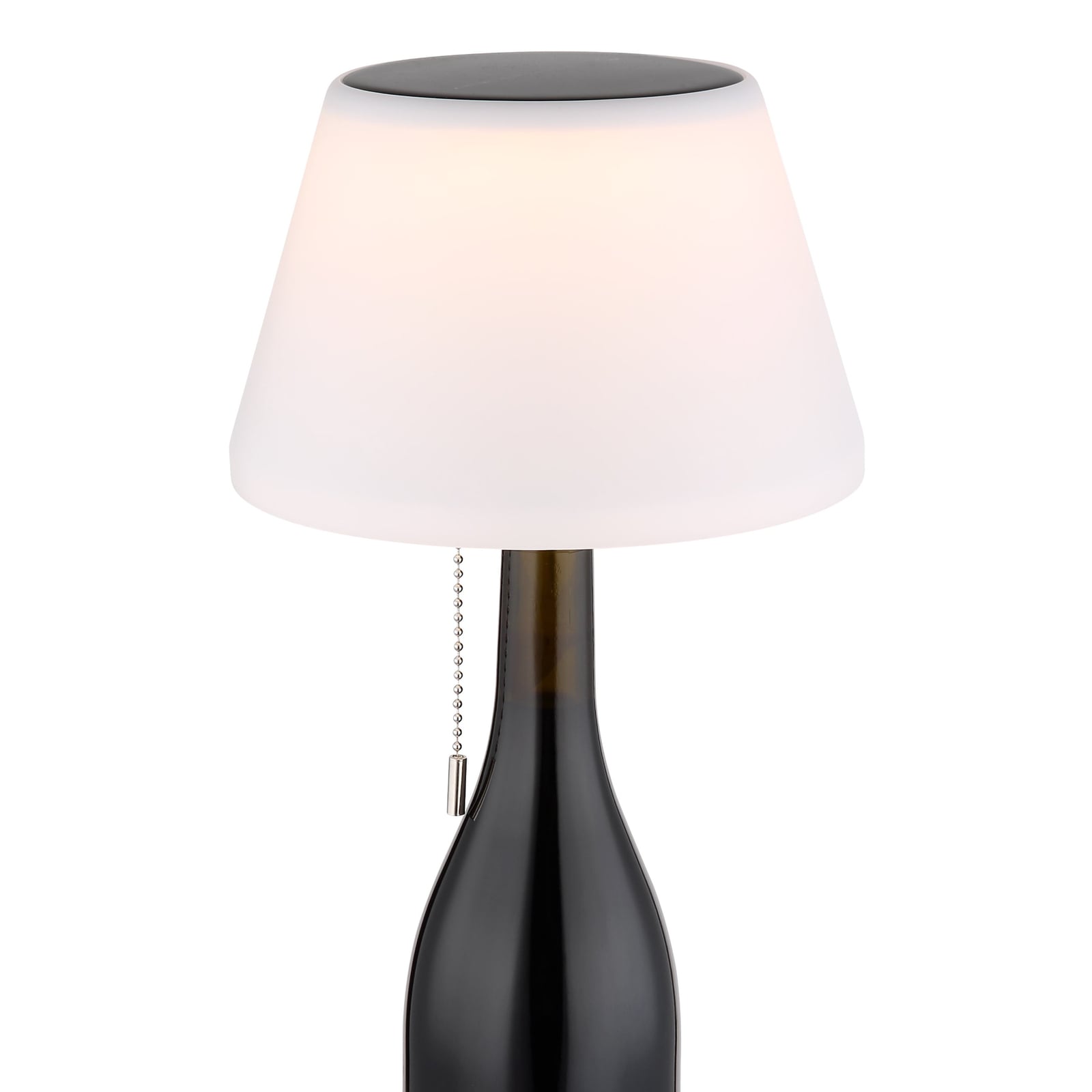 LED solcellelampe flaskeoppsats hvit plast detalj av bryter
