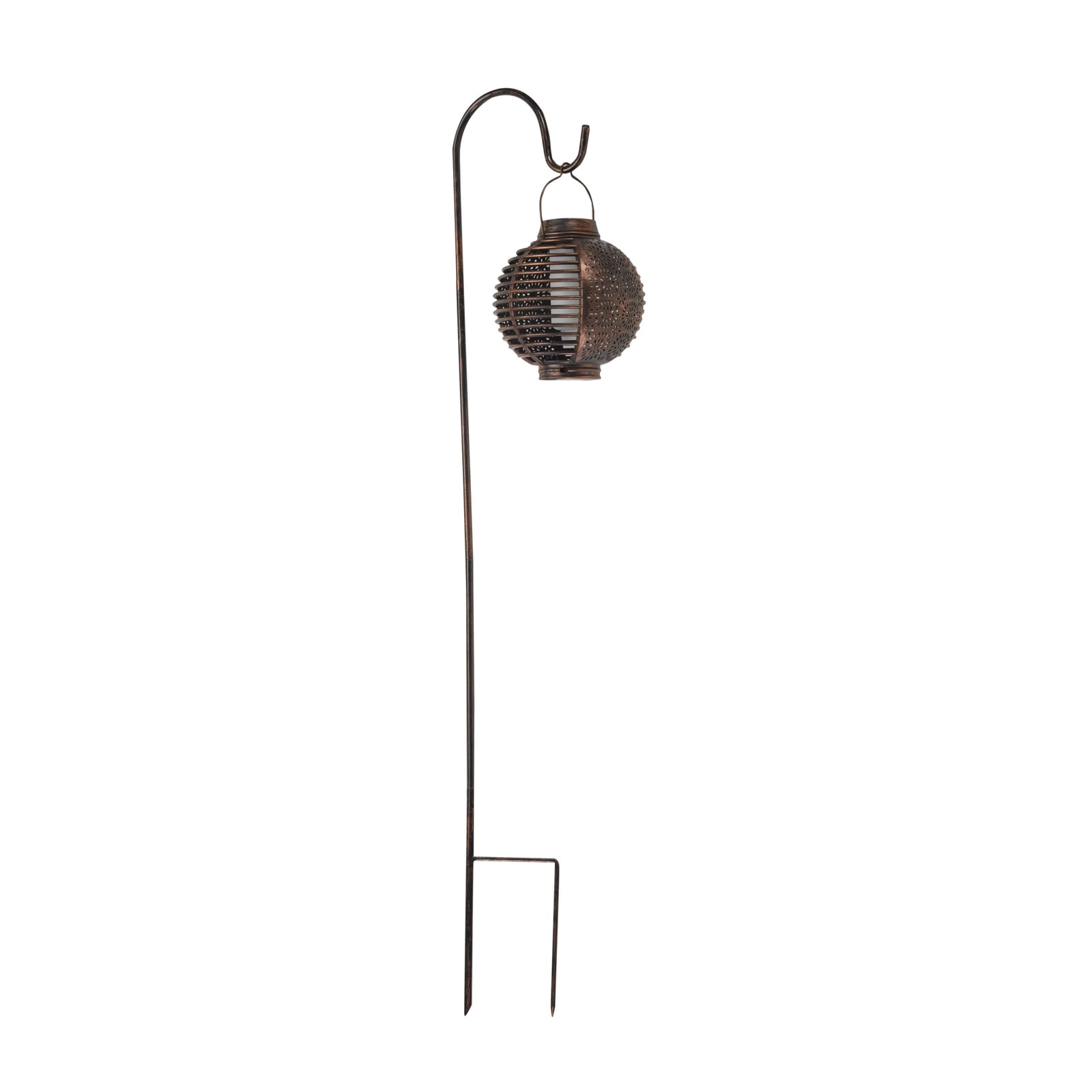 LED solcellelampe Forli med flammeeffekt 2-er sett front