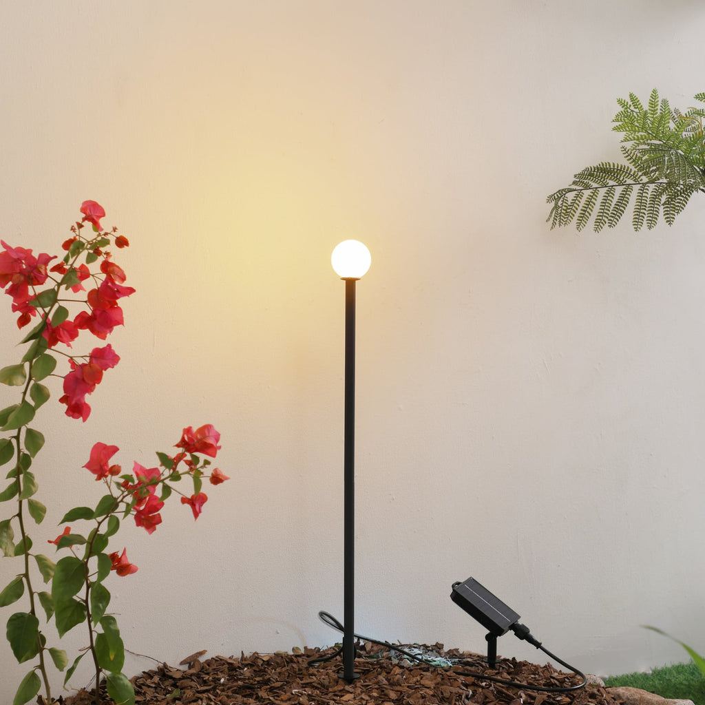 LED solcellelampe Freydis svart aluminium bakside