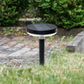 LED solcellelampe Glenios med spyd svart forfra