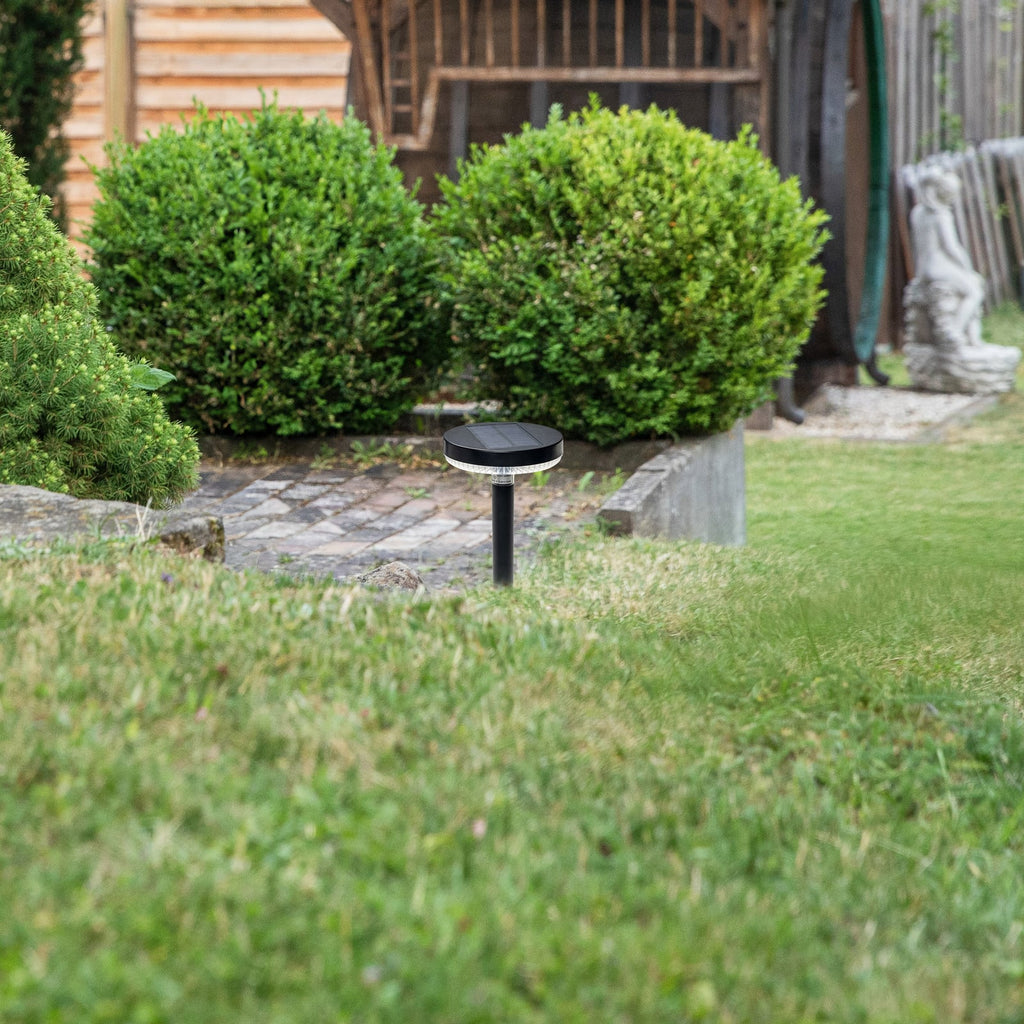 LED solcellelampe Glenios med spyd svart bakside
