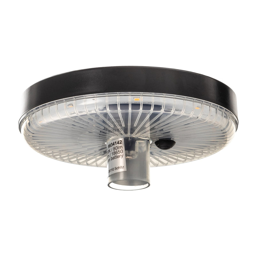 LED solcellelampe Glenios med spyd svart montert i hage