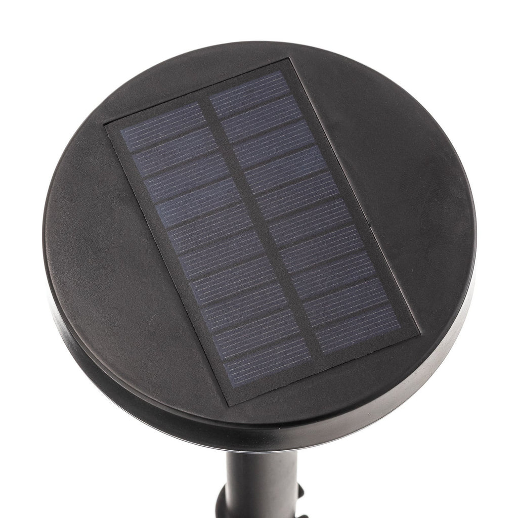 LED solcellelampe Glenios med spyd svart lys i mørket