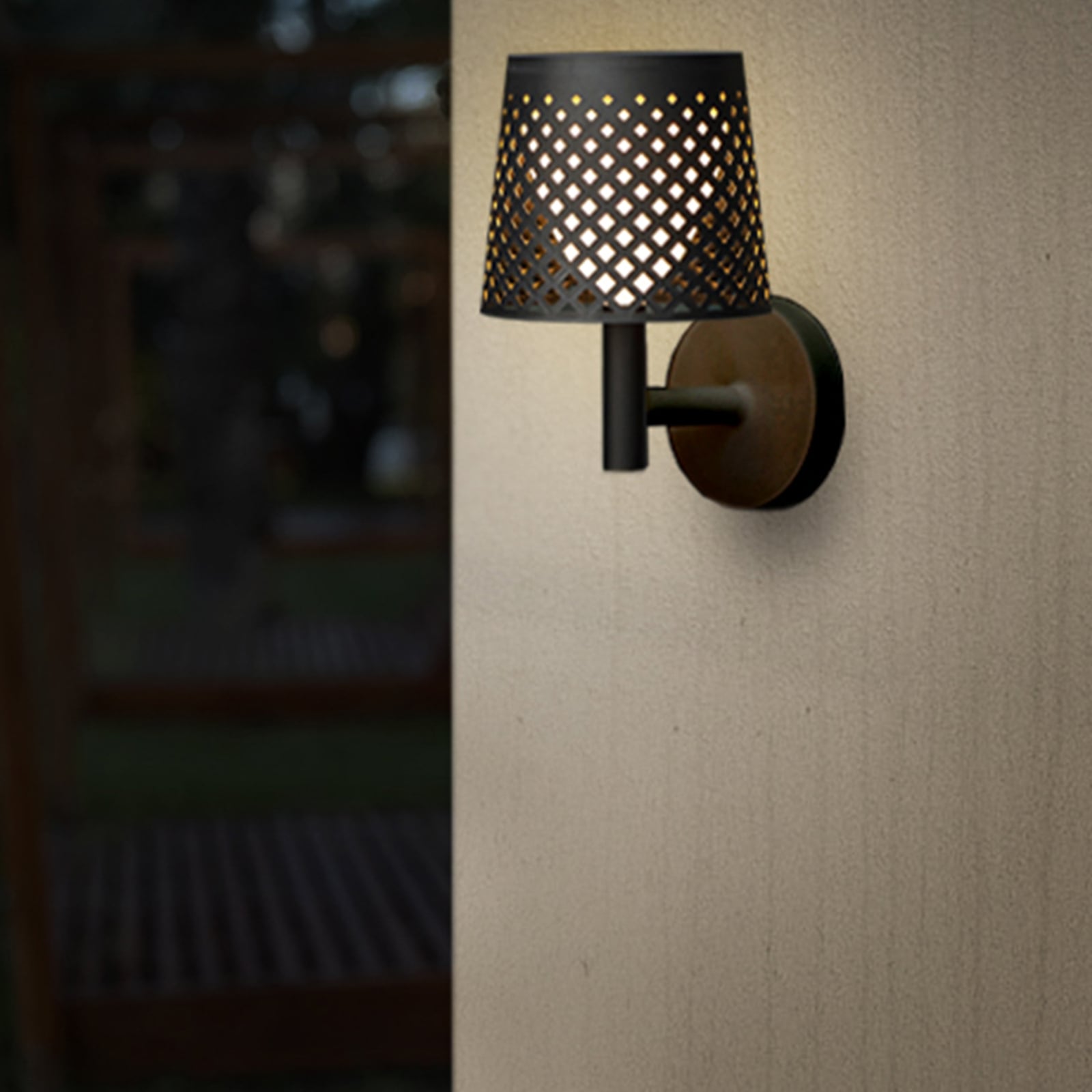 LED solcellelampe Greta 5-i-1 svart detalj