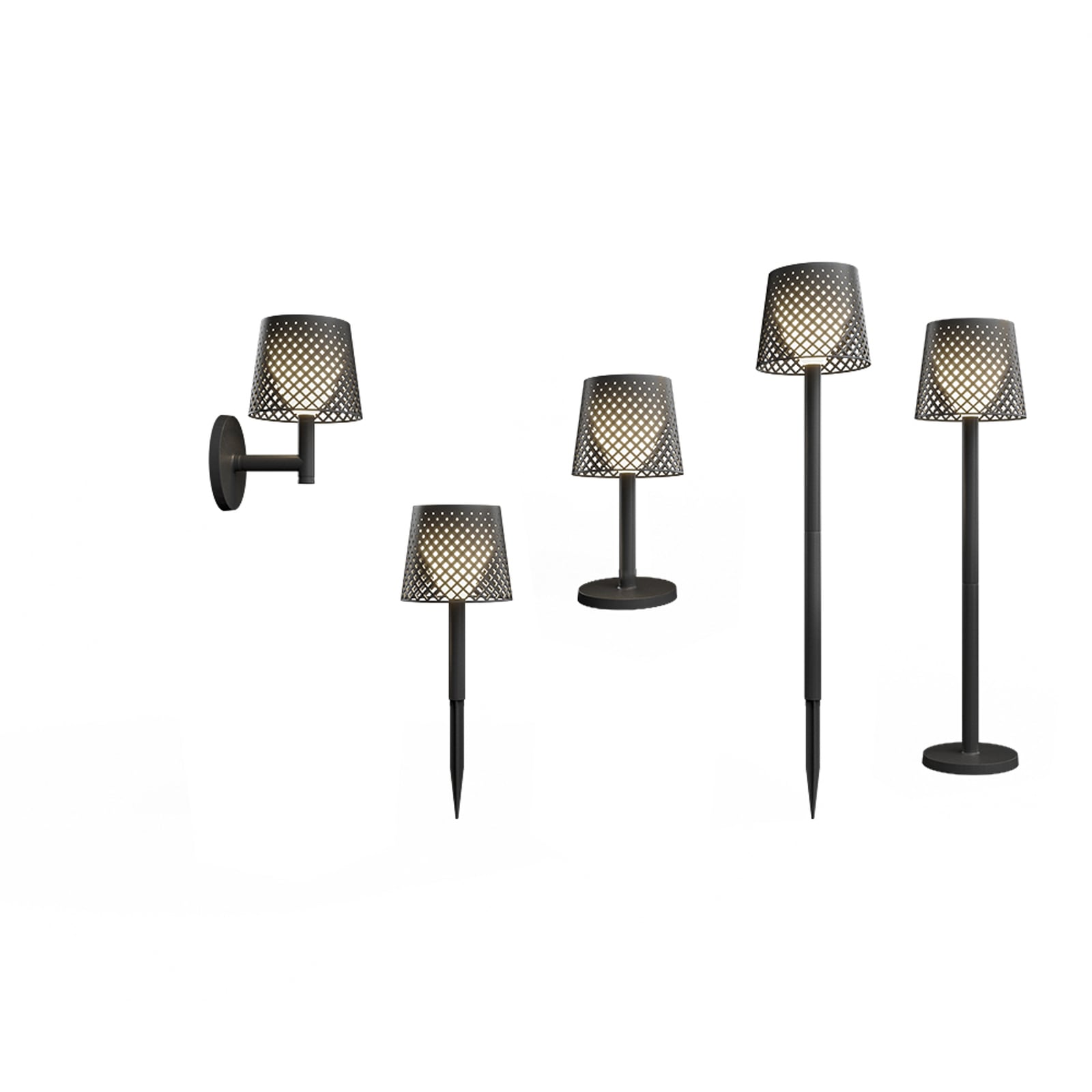 LED solcellelampe Greta 5-i-1 svart montert