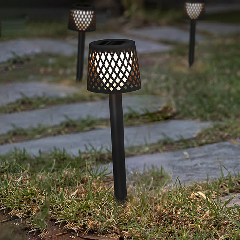 LED solcellelampe Gretita svart 4-pk forfra