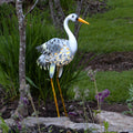 LED solcellelampe Heron heire-figur hvit/grå IP44 forfra